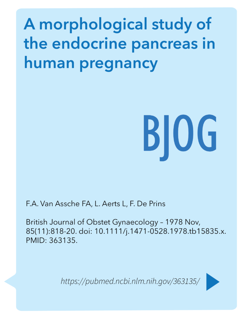 A morphological study of the endocrine pancreas in human pregnancy