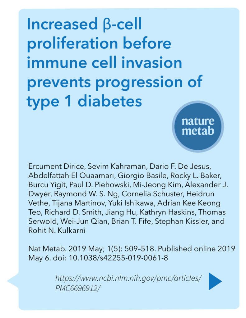 Increased beta-cell proliferation before immune cell invasion prevents progression of Type 1 diabetes