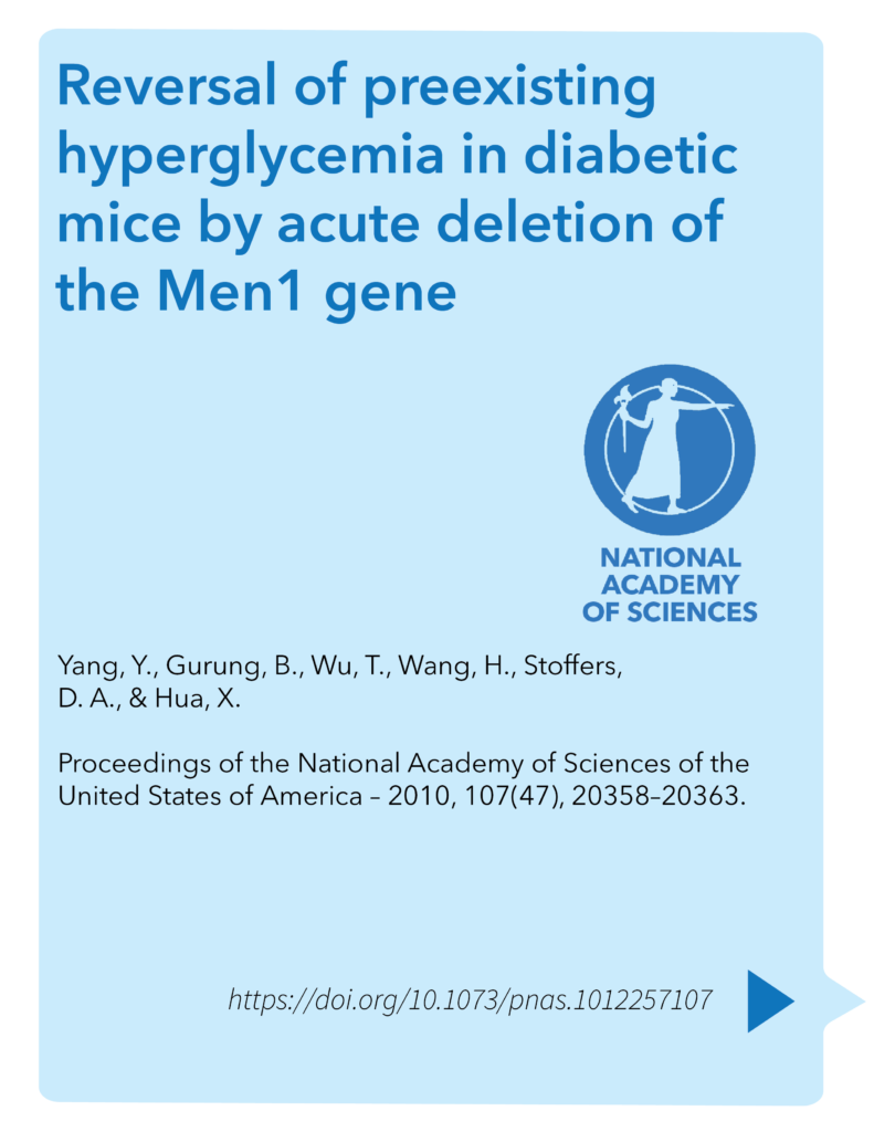 Reversal of preexisting hyperglycemia in diabetic mice by acute deletion of the Men1 gene