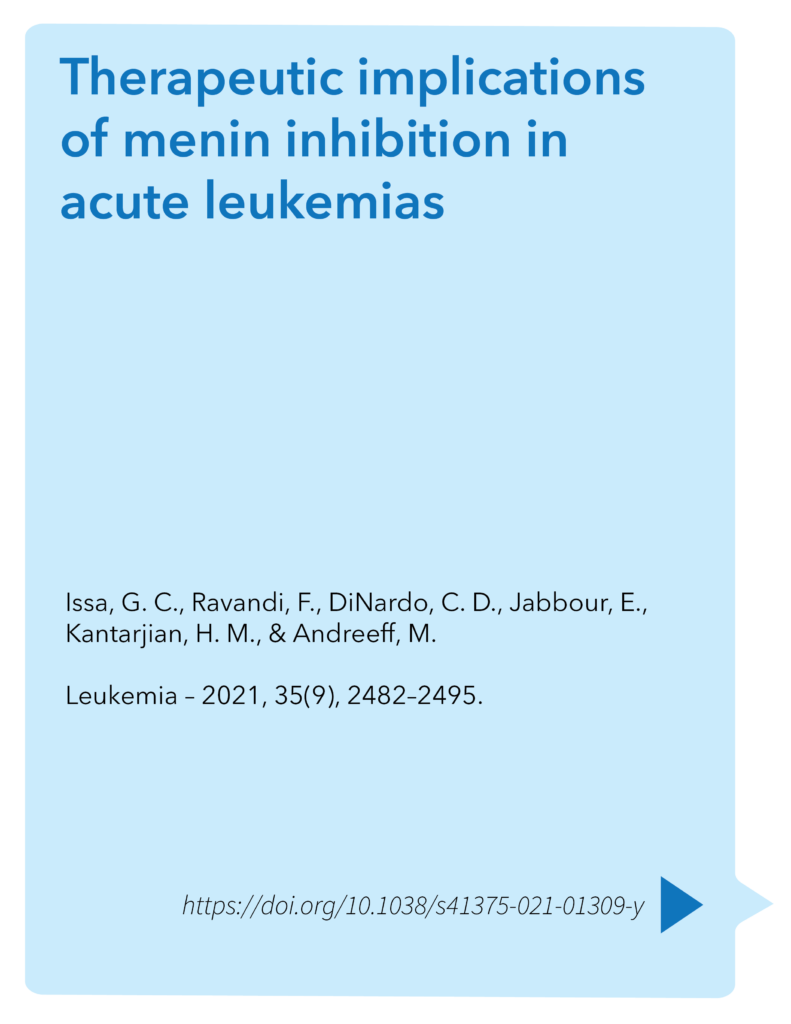 Therapeutic implications of menin inhibition in acute leukemias