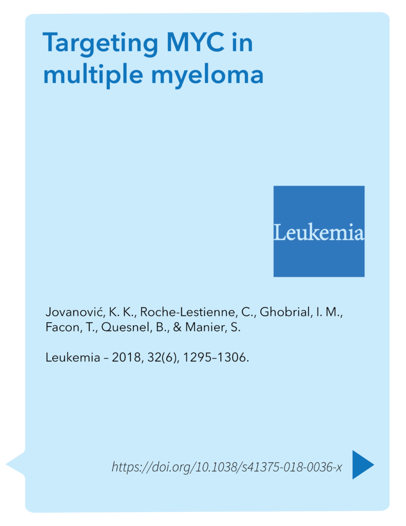 Targeting MYC in multiple myeloma