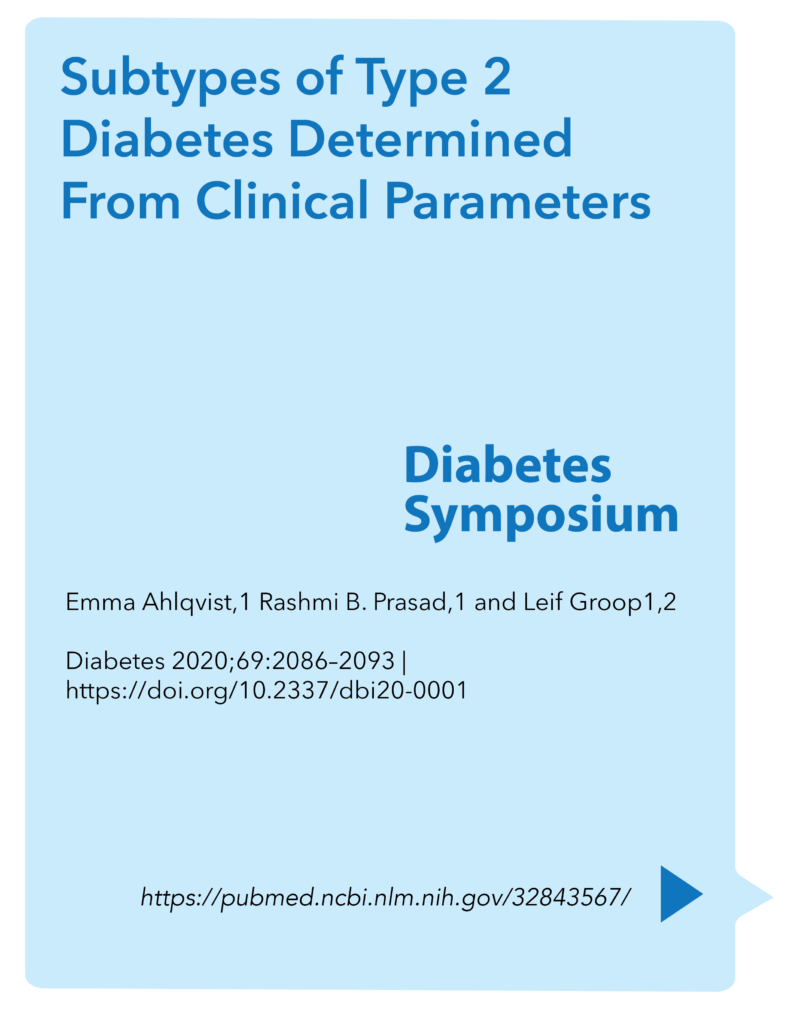 Subtypes of Type 2 Diabetes Determined From Clinical Parameters