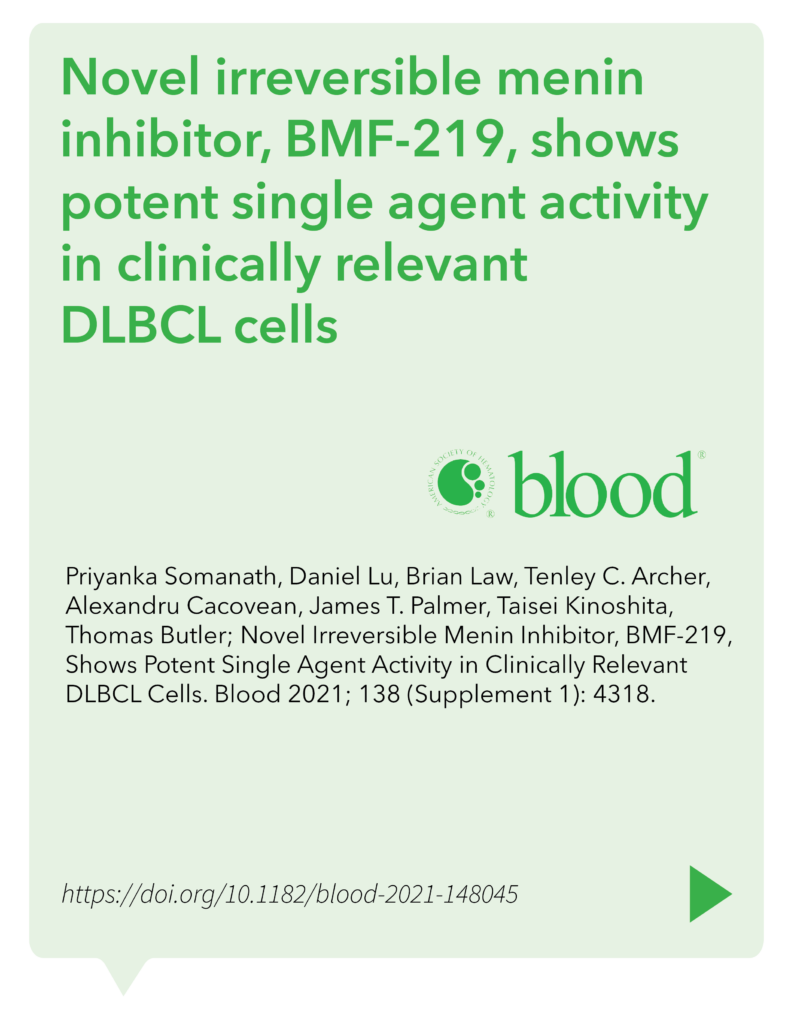 Novel irreversible menin inhibitor, BMF-219, shows potent single agent activity in clinically relevant DLBCL cells